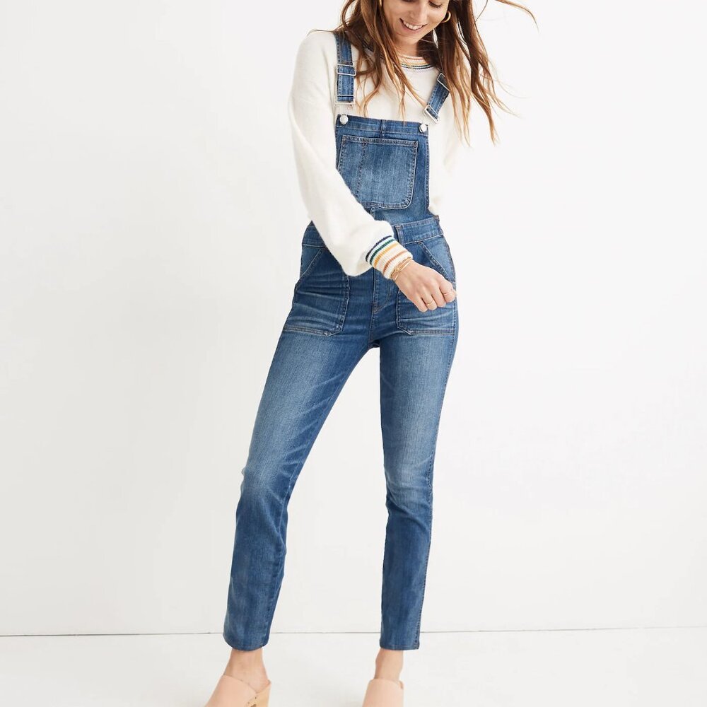 Madewell Skinny Overalls in Jansing Wash | Size XL | NWT | Premium Italian Denim